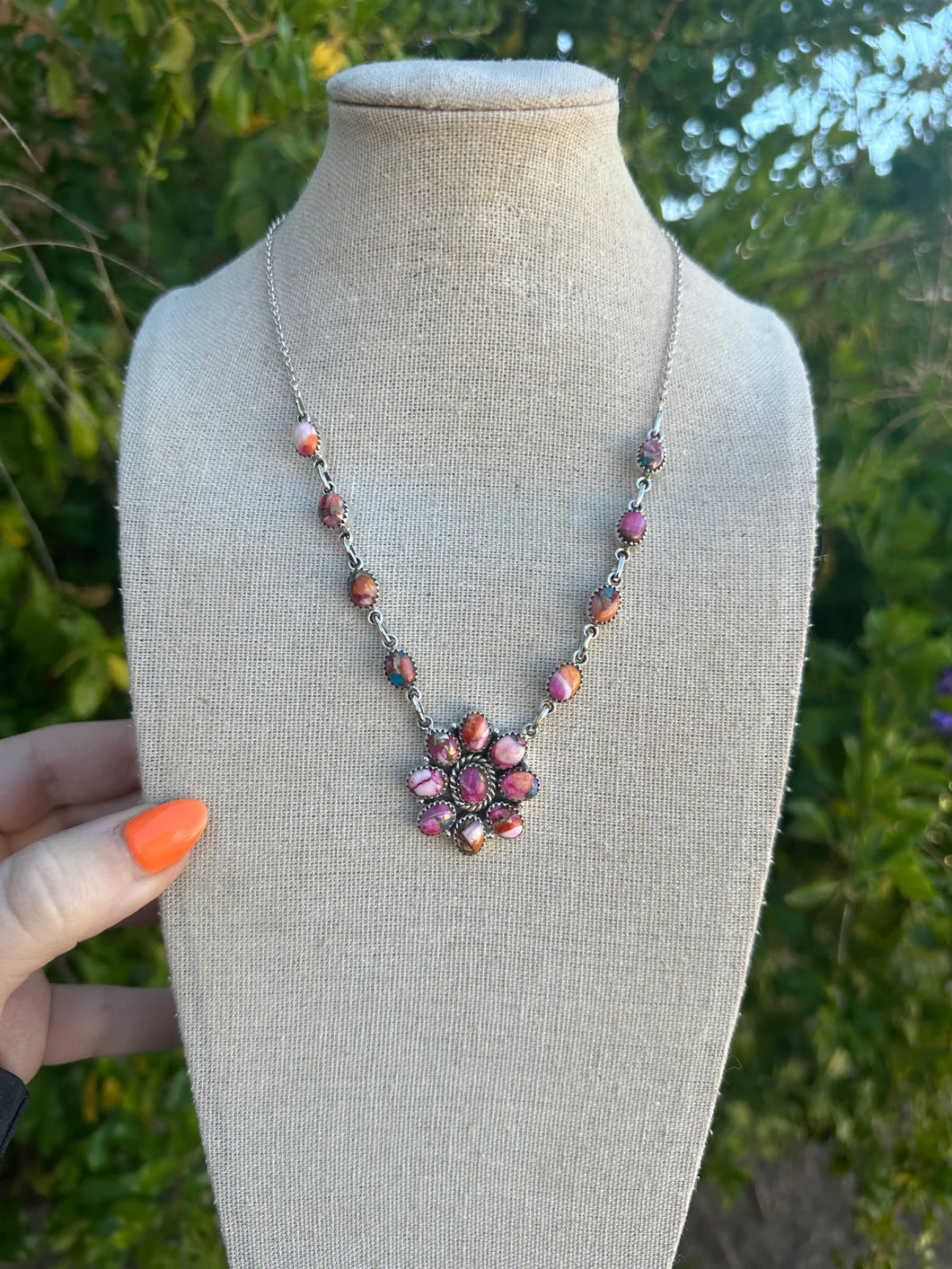 Sterling silver & pink dream Mojave necklace