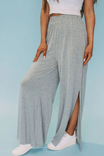 Load image into Gallery viewer, Gray Side Slits Wide Leg High Waist Pants
