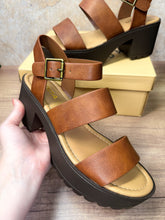 Load image into Gallery viewer, Rachel Statement Sandal in Cognac
