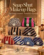 Load image into Gallery viewer, Snap Shut Makeup Bag – Wide-Opening Cosmetic Organizer

