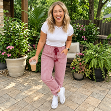 Load image into Gallery viewer, Stripe Drawstring Casual Loose Pants
