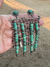 Load image into Gallery viewer, The Coachella Handmade Royston Turquoise and Sterling Silver Post Dangle Earrings
