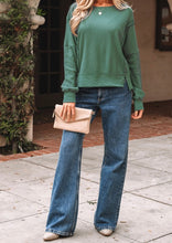 Load image into Gallery viewer, Raw Seam Patchwork Ribbed Drop Shoulder Sweatshirt
