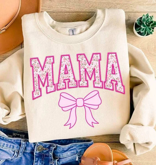 Floral mama & bow sweatshirt