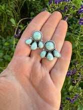 Load image into Gallery viewer, The Backroads Paloma Turquoise &amp; Sterling Silver 4 Stone Earrings Handmade
