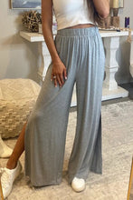 Load image into Gallery viewer, Gray Side Slits Wide Leg High Waist Pants
