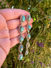 Load image into Gallery viewer, Handmade Rain Drops Natural Royston Turquoise and Sterling Silver Dangles
