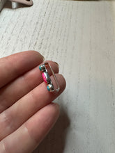 Load image into Gallery viewer, hot pink fire opal ,turquoise and sterling silver watch charm
