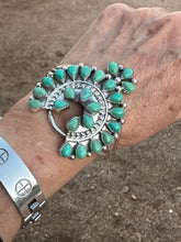 Load image into Gallery viewer, Navajo Turquoise &amp; Sterling Silver Naja Cuff Bracelet
