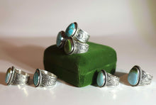 Load image into Gallery viewer, Handcrafted sterling silver and turquoise rings
