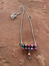 Load image into Gallery viewer, Sterling silver &amp; pink dream Mojave bar necklace
