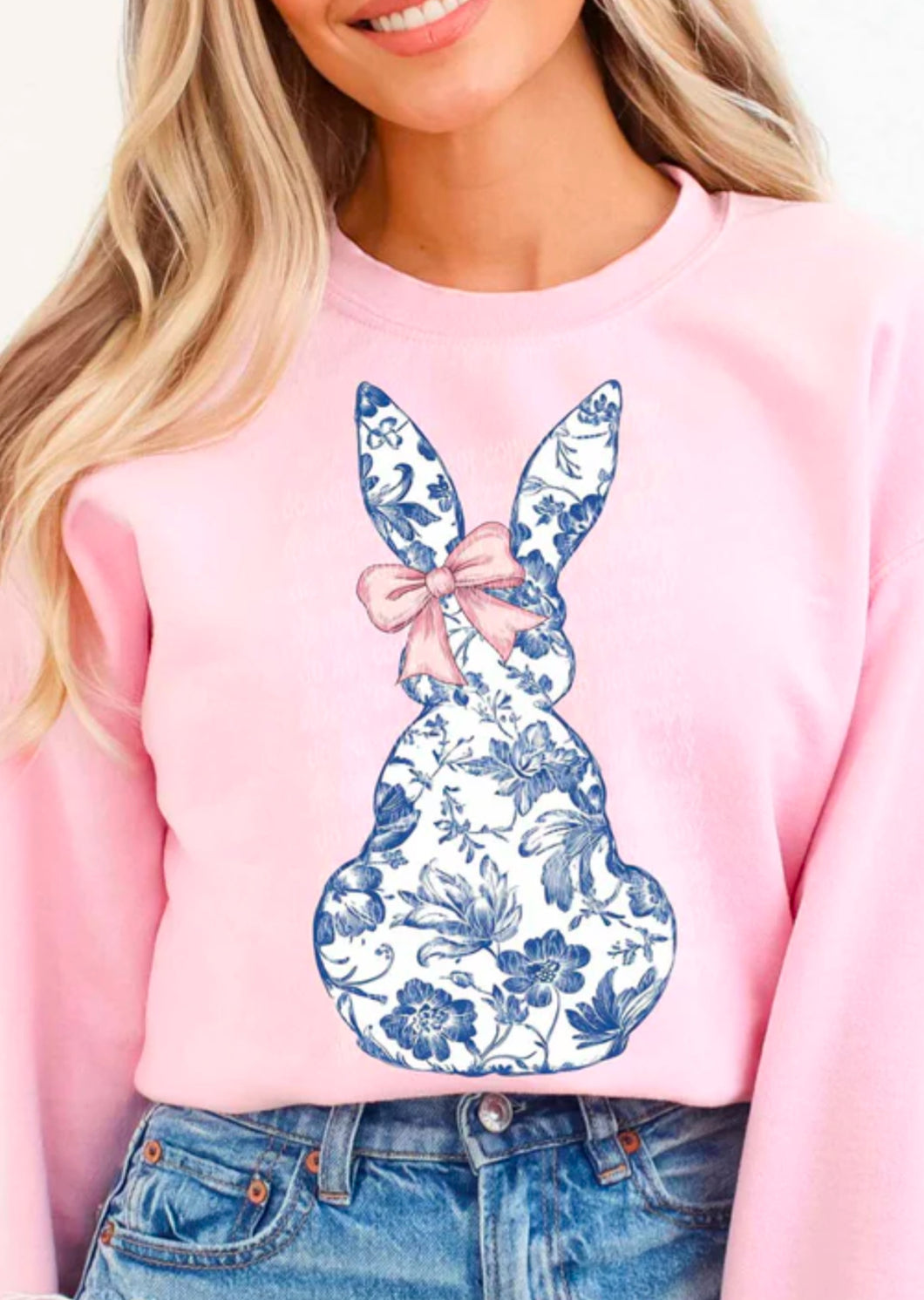 Blue floral bunny tee