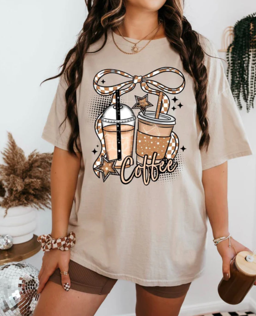 Coffee with bow tee
