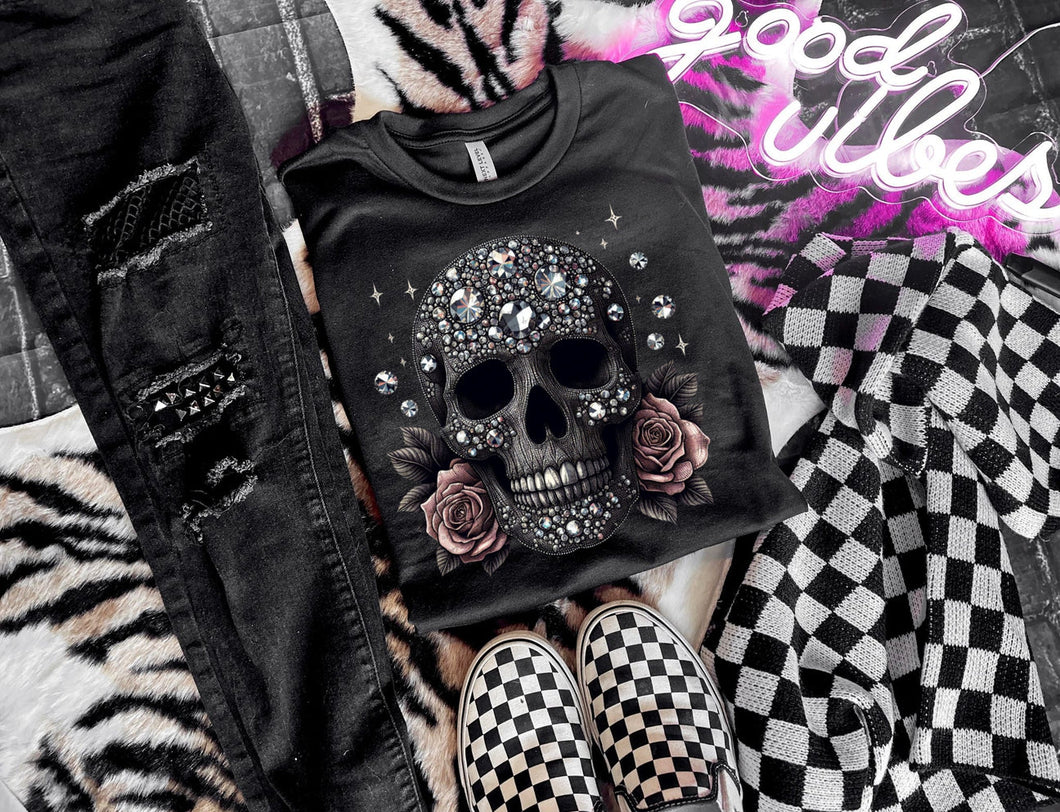 Skull & rose tee