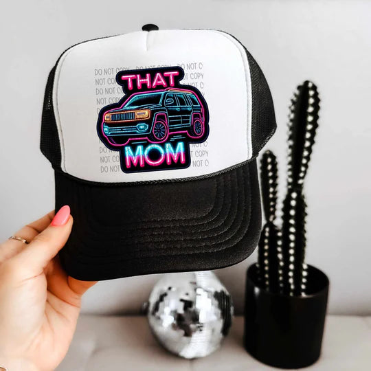 black suv mom trucker