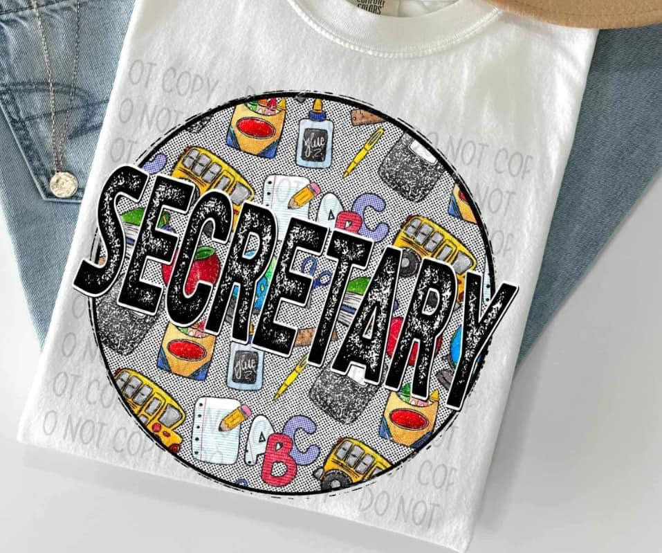 secretary school supply tee