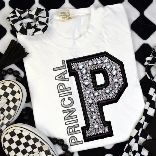 Rhinestone principal tee