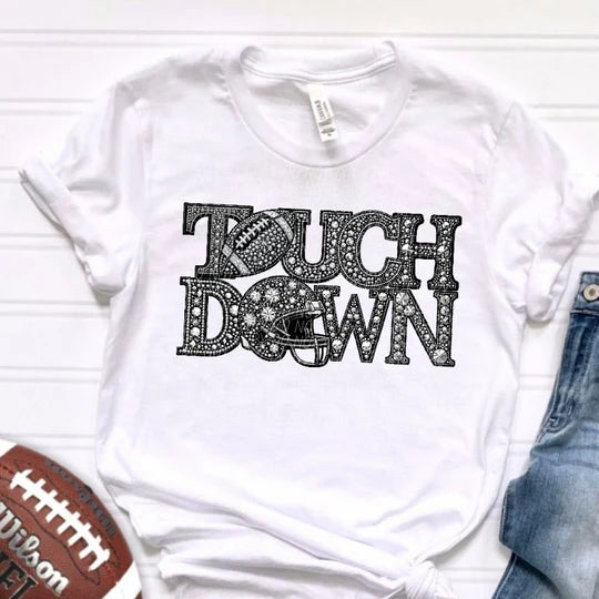 Rhinestone touchdown tee