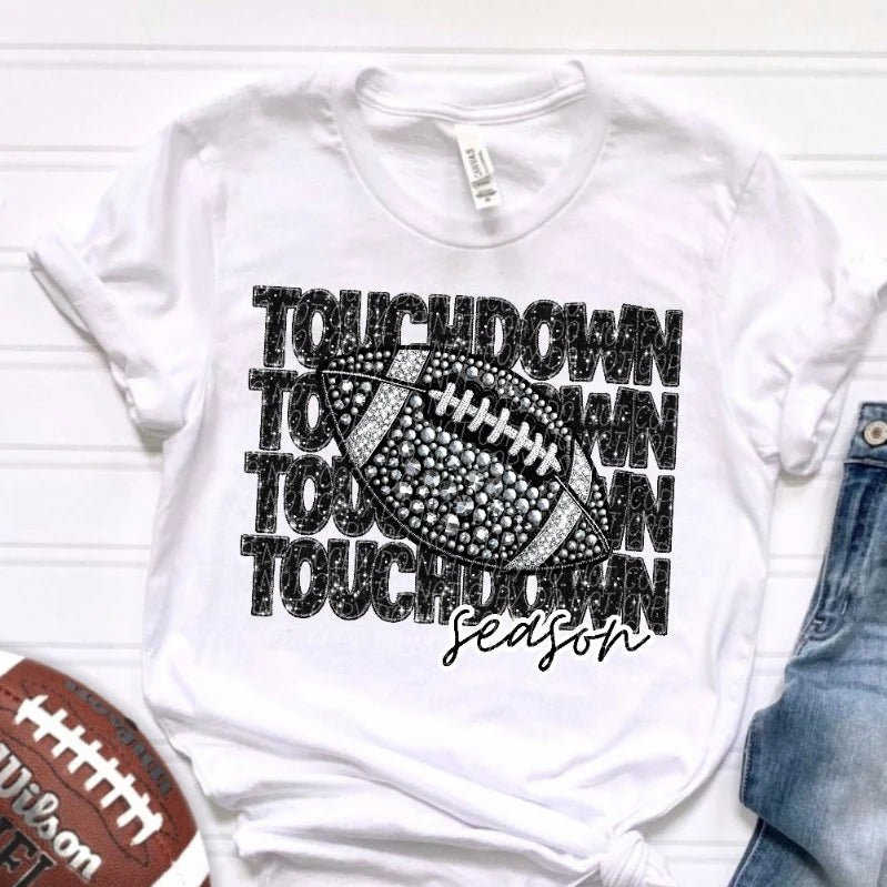 Rhinestone touchdown season tee