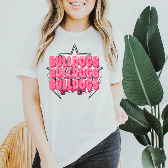 Pink bulldogs tee