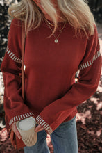 Load image into Gallery viewer, Contrast Trim Drop Shoulder Crew Neck Sweater
