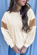 Load image into Gallery viewer, Patchwork Drop Shoulder Long Sleeve Sweatshirt
