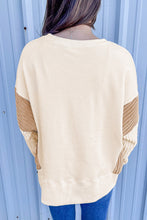 Load image into Gallery viewer, Patchwork Drop Shoulder Long Sleeve Sweatshirt
