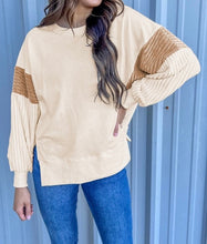 Load image into Gallery viewer, Patchwork Drop Shoulder Long Sleeve Sweatshirt
