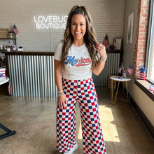 Load image into Gallery viewer, Checked Print High Waist Wide Leg Pants
