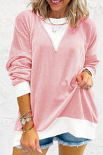 Load image into Gallery viewer, Corded Colorblock Drop Shoulder Loose Top
