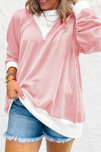 Load image into Gallery viewer, Corded Colorblock Drop Shoulder Loose Top
