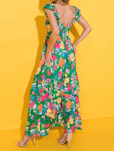 Load image into Gallery viewer, Floral Print Sleeveless Ruffle Tiered Maxi Dress
