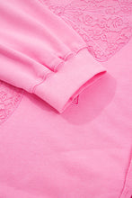 Load image into Gallery viewer, Big Bow Lace Embroidered Dolman Sleeve Slit Plus Size Sweatshirt
