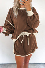 Load image into Gallery viewer, Contrast Loose Pullover and Skirt Set
