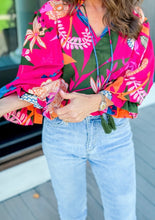 Load image into Gallery viewer, Blooming Flower Print Ruffled Puff Sleeve Blouse
