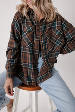 Load image into Gallery viewer, Plaid Print Chest Pockets Buttoned Shirt Jacket
