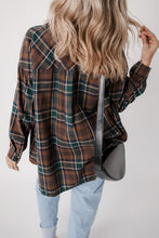 Load image into Gallery viewer, Plaid Print Chest Pockets Buttoned Shirt Jacket
