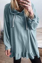 Load image into Gallery viewer, Ruffled Hem Loose Fit Tunic Hoodie
