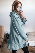 Load image into Gallery viewer, Ruffled Hem Loose Fit Tunic Hoodie
