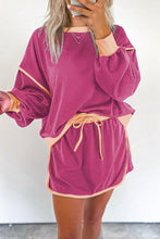 Load image into Gallery viewer, Contrast Loose Pullover and Skirt Set
