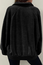 Load image into Gallery viewer, Snap Buttons Collared Balloon Sleeve Oversized Sweatshirt
