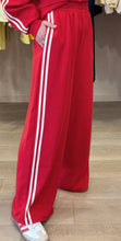Load image into Gallery viewer, Varsity Striped Detail Crewneck Pullover Elastic Sweatpants 2pcs Outfit
