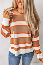 Load image into Gallery viewer, Multicolor Striped Colorblock Sweater Hoodie
