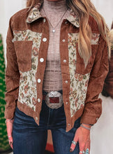 Load image into Gallery viewer, Ribbed Retro Floral Patchwork Jacket
