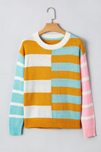 Load image into Gallery viewer, Color Block Striped Pullover Sweater
