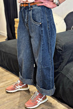 Load image into Gallery viewer, Stitched Raw Hem Wide Leg Loose Jeans
