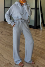 Load image into Gallery viewer, Half Zip Thumbhole Sleeve Hoodie Active Pants 2pcs Outfit
