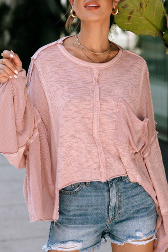 Pocket Loose Sleeve Oversized Top