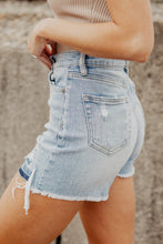 Load image into Gallery viewer, Vintage Washed Raw Edge Jean Shorts
