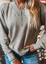 Load image into Gallery viewer, Aztec Embroidered Western V Neck Sweatshirt
